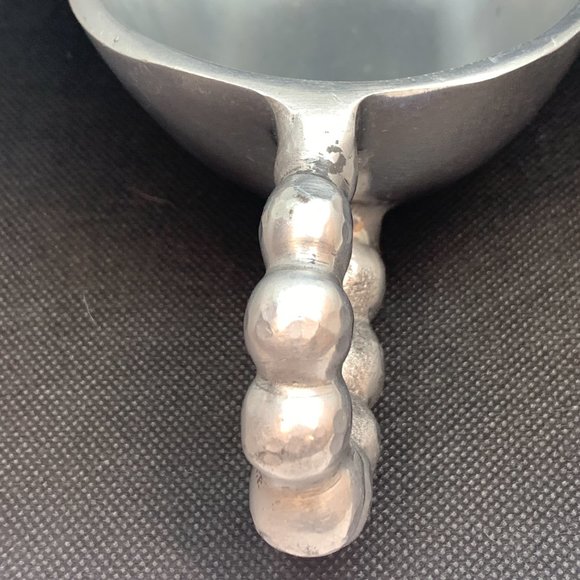 Threshold Silver Aluminum Porcelain Gravy Boat With Circles or Marbles - Picture 4 of 5